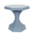 Worlds Away Octagonal Reeded Feature Table In Painted Light Blue