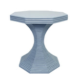 Worlds Away Octagonal Reeded Feature Table In Painted Light Blue