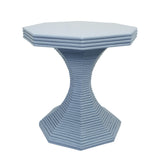 Worlds Away Octagonal Reeded Feature Table In Painted Light Blue