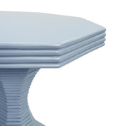 Worlds Away Octagonal Reeded Feature Table In Painted Light Blue
