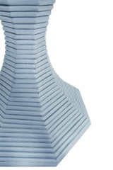 Worlds Away Octagonal Reeded Feature Table In Painted Light Blue