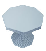 Worlds Away Octagonal Reeded Feature Table In Painted Light Blue
