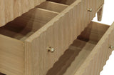 Worlds Away Bath Vanity With Vertical Fluted Detail On Drawers In Cerused Oak With White Marble Top, Double Porcelain Sinks, And Polished Brass Knobs, 60" Wide