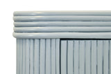 Worlds Away Four Door Mirror Front Reeded Case Buffet In Painted Light Blue