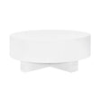 Worlds Away Thick Top Coffee Table With Cross Base In White Lacquer