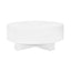 Worlds Away Thick Top Coffee Table With Cross Base In White Lacquer