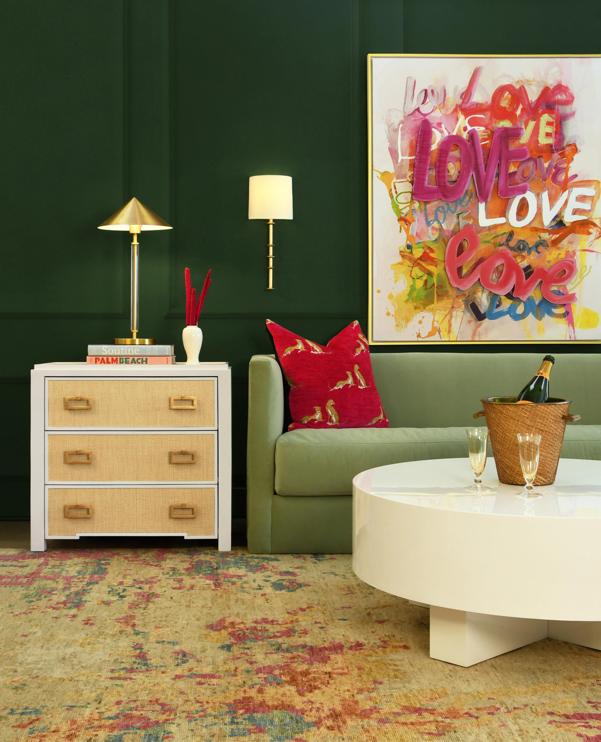 Worlds Away Thick Top Coffee Table With Cross Base In White Lacquer