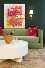 Worlds Away Thick Top Coffee Table With Cross Base In White Lacquer