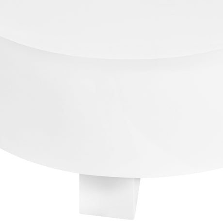 Worlds Away Thick Top Coffee Table With Cross Base In White Lacquer