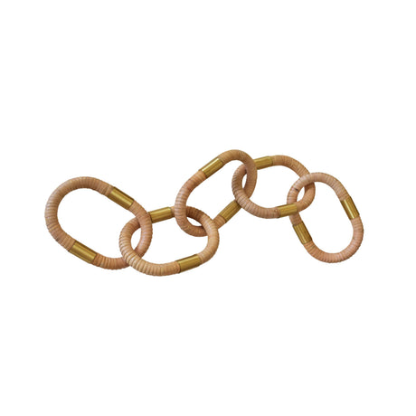Worlds Away Oval Natural Rattan Decorative Chain With Brass Detail