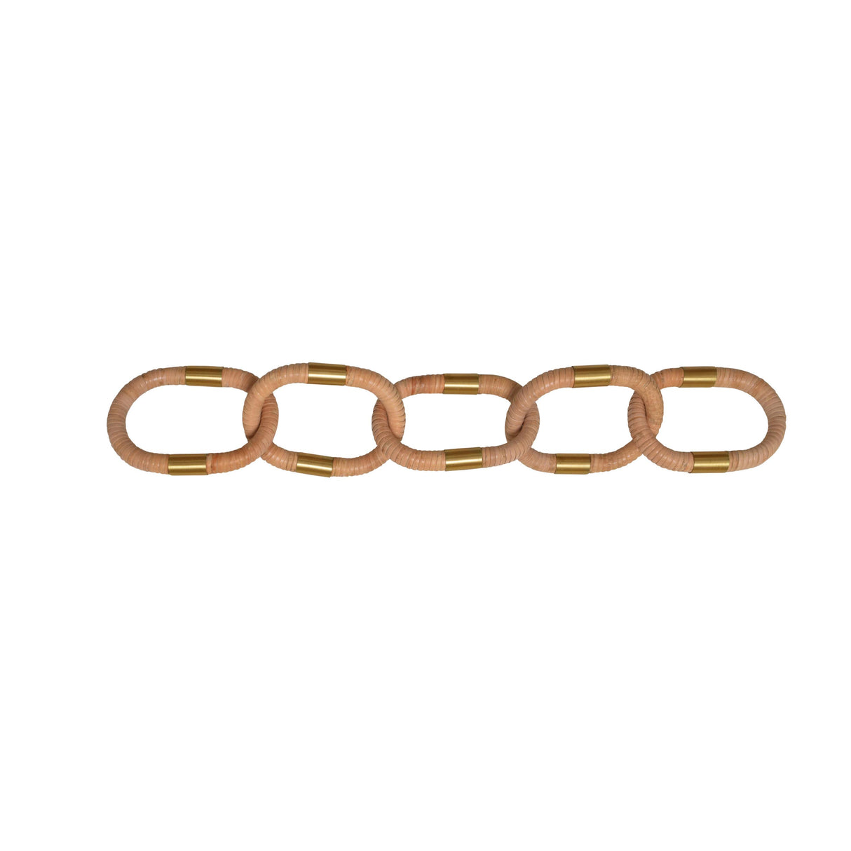 Worlds Away Oval Natural Rattan Decorative Chain With Brass Detail