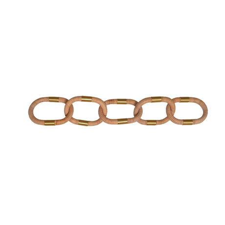 Worlds Away Oval Natural Rattan Decorative Chain With Brass Detail