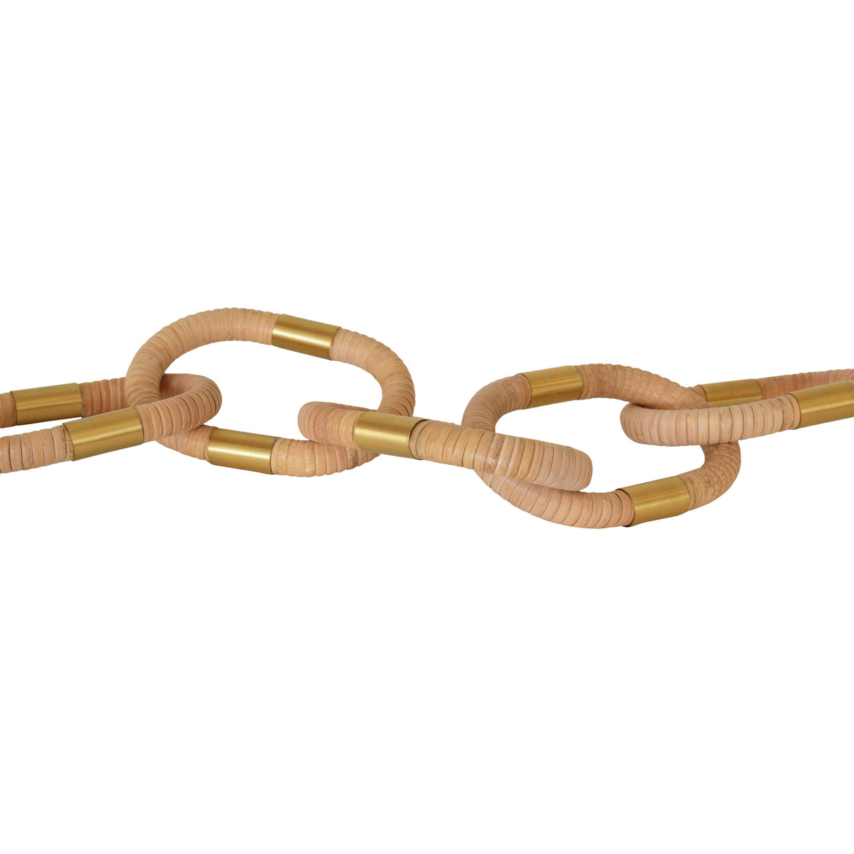 Worlds Away Oval Natural Rattan Decorative Chain With Brass Detail