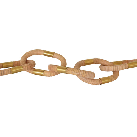 Worlds Away Oval Natural Rattan Decorative Chain With Brass Detail