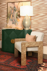 Worlds Away Oval Natural Rattan Decorative Chain With Brass Detail