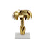 Worlds Away Iron Palm Tree Candle Holder In Gold Leaf Finish On White Marble Base