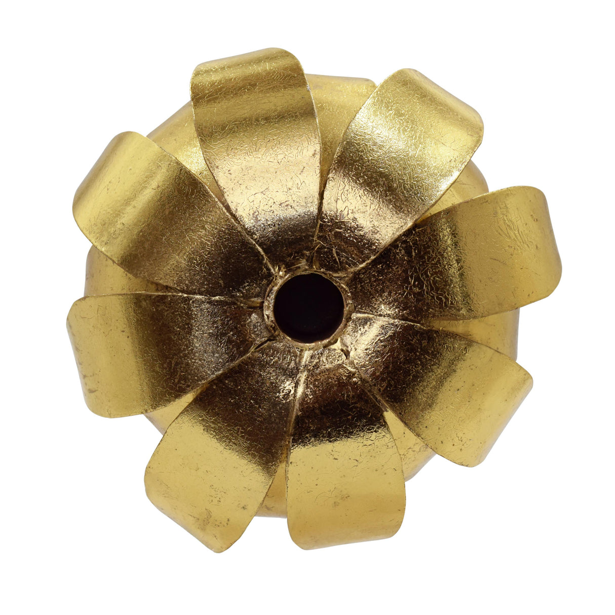 Worlds Away Iron Palm Tree Candle Holder In Gold Leaf Finish On White Marble Base