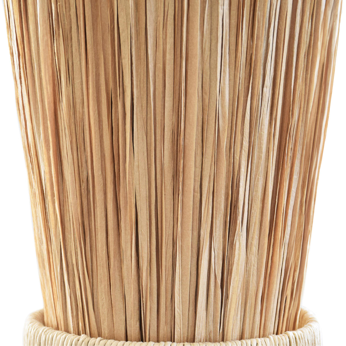 Worlds Away Elongated Hourglass Pendant Wrapped In Natural Rafia