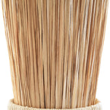 Worlds Away Elongated Hourglass Pendant Wrapped In Natural Rafia