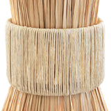 Worlds Away Elongated Hourglass Pendant Wrapped In Natural Rafia