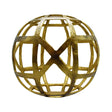 Worlds Away Large Round Metal Ball With Geo Cutouts In Textured Brass