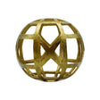 Worlds Away Medium Round Metal Ball With Geo Cutouts In Textured Brass