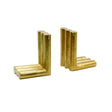 Worlds Away L-Shaped Metal Bookend In Textured Brass