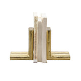 Worlds Away L-Shaped Metal Bookend In Textured Brass