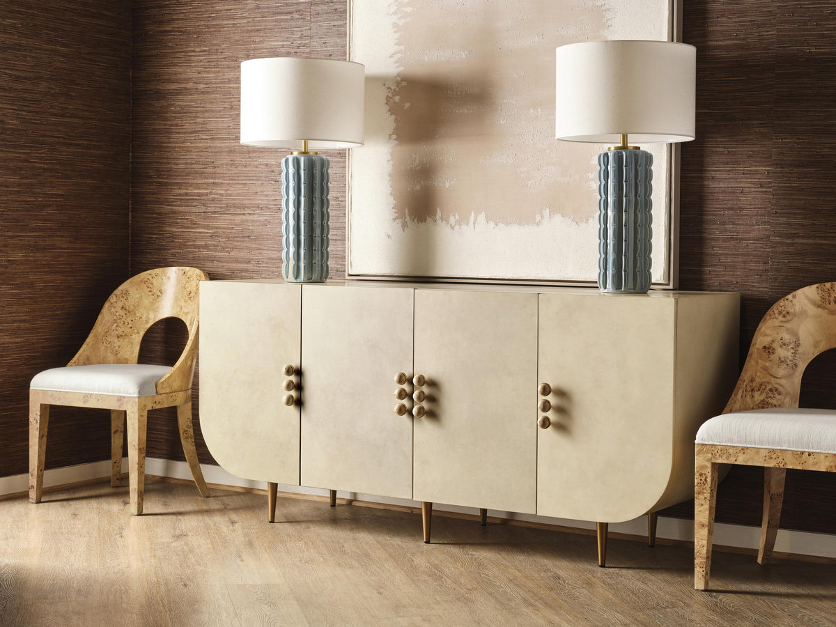 Worlds Away Curved Back Wooden Dining Chair In Burl Wood With Performance White Linen Upholstery