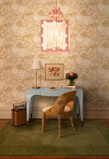 Worlds Away Curved Back Wooden Dining Chair In Burl Wood With Performance White Linen Upholstery
