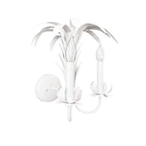 Worlds Away Palm Spray Two Arm Tole Wall Sconce In Matte White Powder Coat