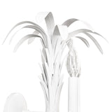 Worlds Away Palm Spray Two Arm Tole Wall Sconce In Matte White Powder Coat