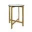 Worlds Away Round Side Table With Hammered Brass Base And Thick Poured Glass Top