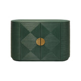 Worlds Away Two Door Reeded Case With Curved End Cabinet In Painted Hunter Green