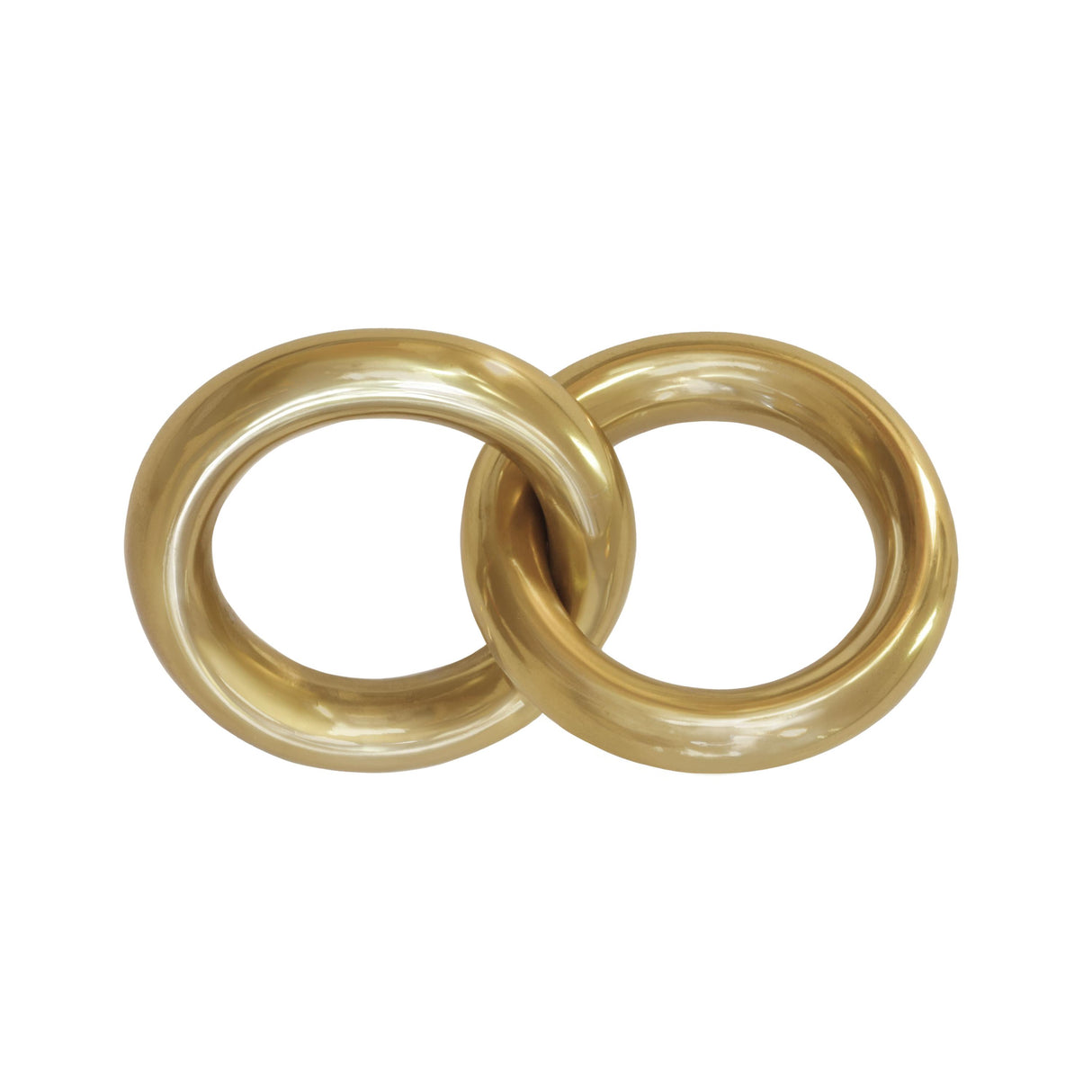 Worlds Away Circle Link Object In Shiny Brass Finish