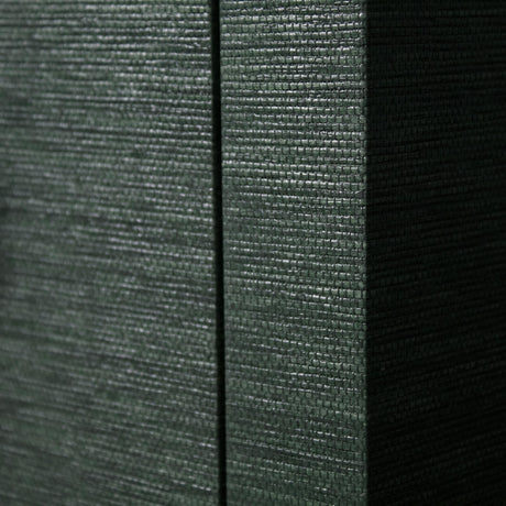 Worlds Away Four Door Buffet With Antique Brass Circle Hardware In Dyed Green Grasscloth