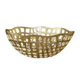 Worlds Away Decorative Bowl With Organic Open Design In Textured Brass Finish