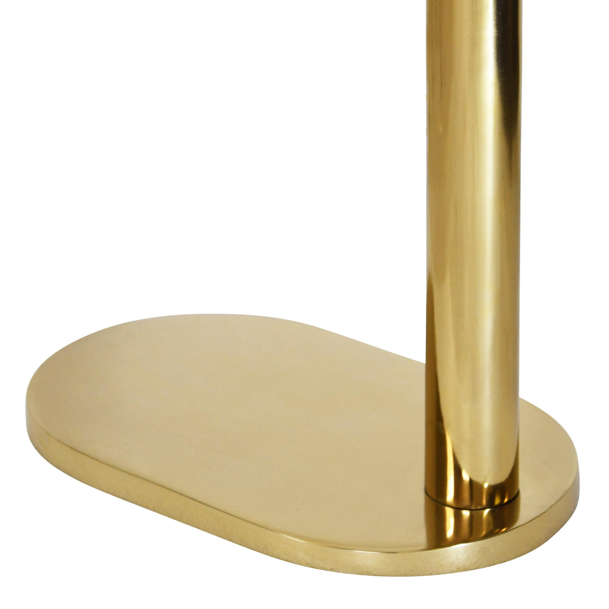 Worlds Away Racetrack C Table In Brass With White Marble Top