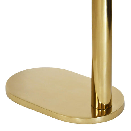 Worlds Away Racetrack C Table In Brass With White Marble Top