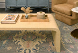 Worlds Away Racetrack C Table In Brass With White Marble Top