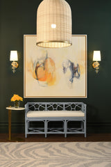 Worlds Away Racetrack C Table In Brass With White Marble Top