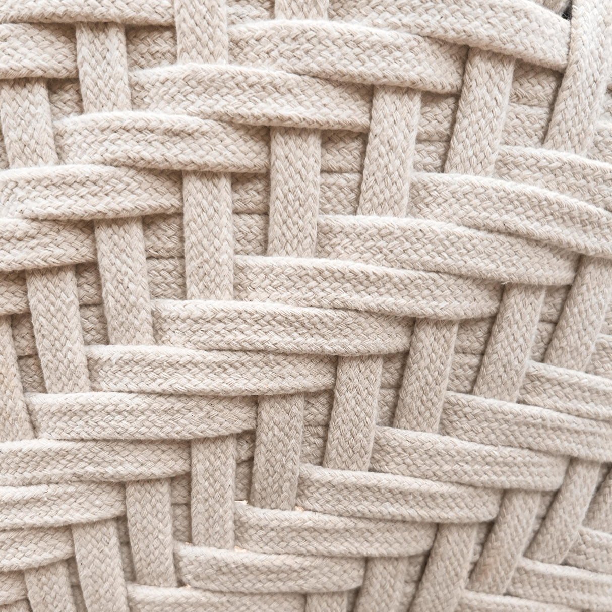 Worlds Away Round Two-Tiered Pendant In Off-White Cotton Tape Weave