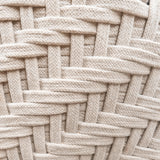 Worlds Away Round Two-Tiered Pendant In Off-White Cotton Tape Weave