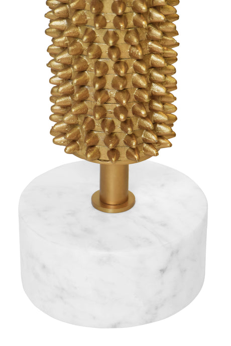 Worlds Away Round Pedestal Side Table With Urchin Textured Detail And White Marble Base With Inset Mirror Top
