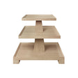 Worlds Away Three Tier Center Column Side Table In Cerused Oak