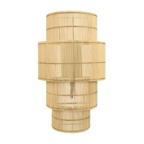 Worlds Away Four-Tiered Wall Sconce In Natural Rattan