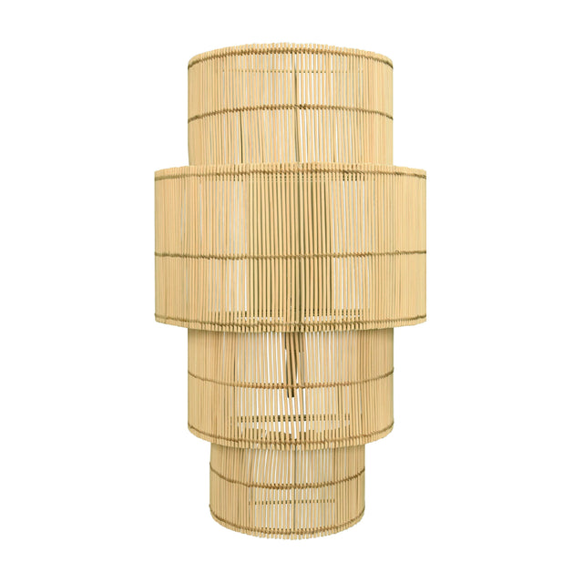 Worlds Away Four-Tiered Wall Sconce In Natural Rattan