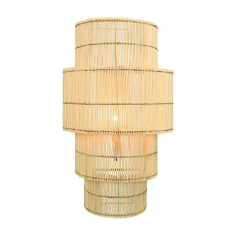 Worlds Away Four-Tiered Wall Sconce In Natural Rattan