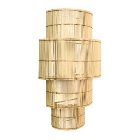 Worlds Away Four-Tiered Wall Sconce In Natural Rattan
