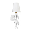 Worlds Away Handpainted Tole Petal Sconce In White